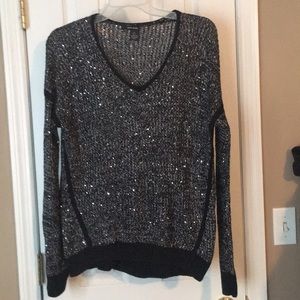 Women’s DKNY Black Sweater with Silver Sequins